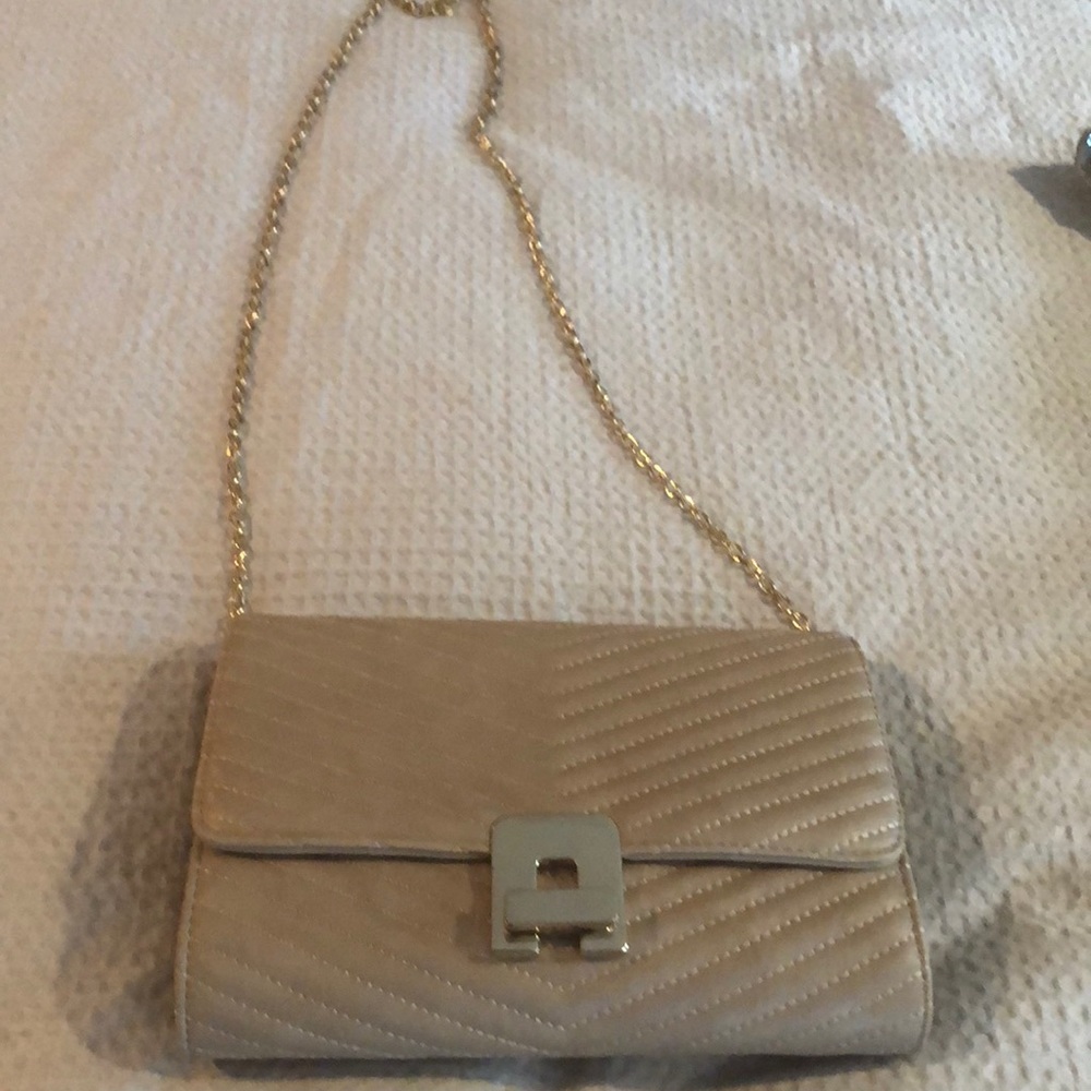 Pocketbook  22” gold chain, 10”wide 7” deep